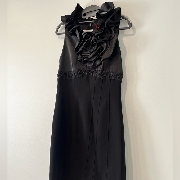 JS Collections Black Cocktail Dress, Size 6 - Picture 3 of 6